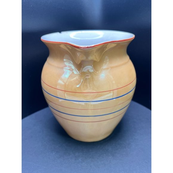 Union K Czechoslovakian Lusterware Porcelain Pitcher Circa 1930's Juice Display - Picture 3 of 7